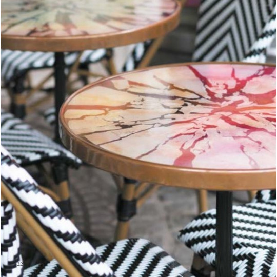 Plateau rond Quartz GR-INOVA pour pied table bistro - 9 motifs 9 tailles