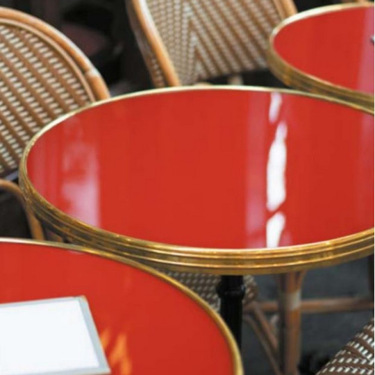 Plateau rond Acier émaillé GR-INOVA pour pied table bistro - 7 coloris 3 tailles