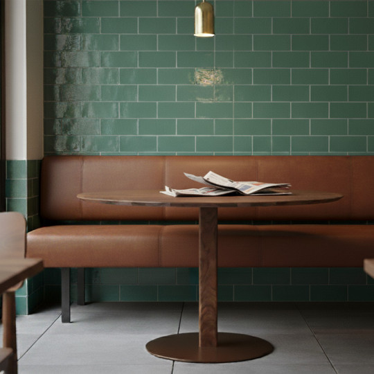 Table bistrot DASRAS Toupie en noyer plateau rond F1 - 7 tailles