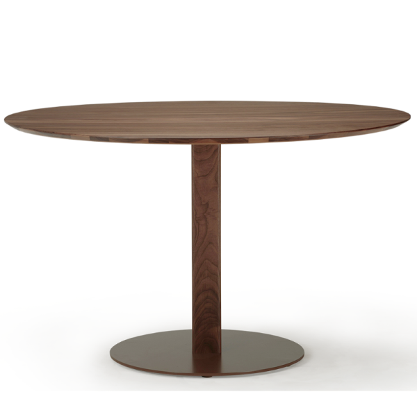 Table bistrot DASRAS Toupie en noyer plateau rond F1 - 7 tailles