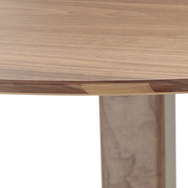 Table bistrot DASRAS Toupie en noyer plateau rond F1 - 7 tailles