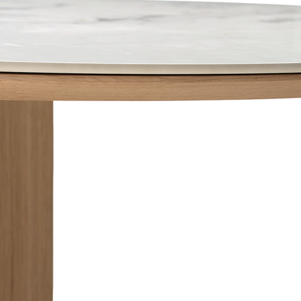 Table bistrot DASRAS Toupie en chêne et céramique plateau rond F1 - 16 finitions 7 tailles