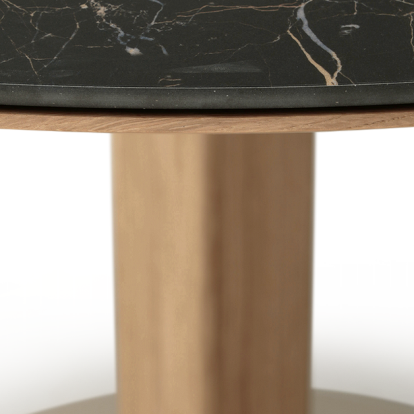 Table bistrot DASRAS Toupie en chêne et céramique plateau F2 - 16 finitions 4 tailles