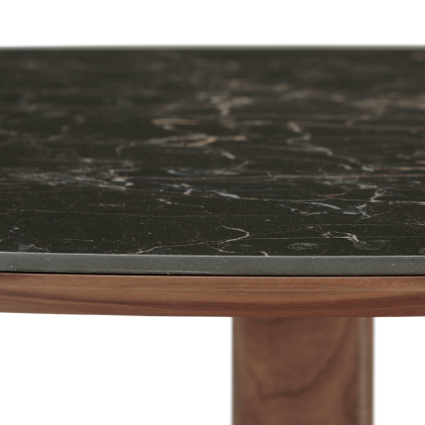 Table bistrot DASRAS Toupie en noyer et céramique plateau F2 - 8 finitions 4 tailles