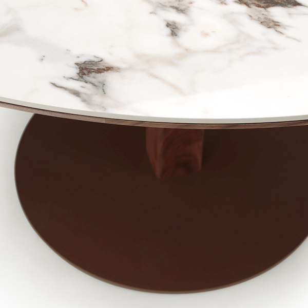 Table bistrot DASRAS Toupie en noyer et céramique plateau F3 - 8 finitions 4 tailles