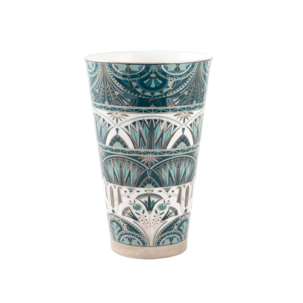 Vase prestige HAVILAND Rêves du Nil pourpre or 54cm en porcelaine