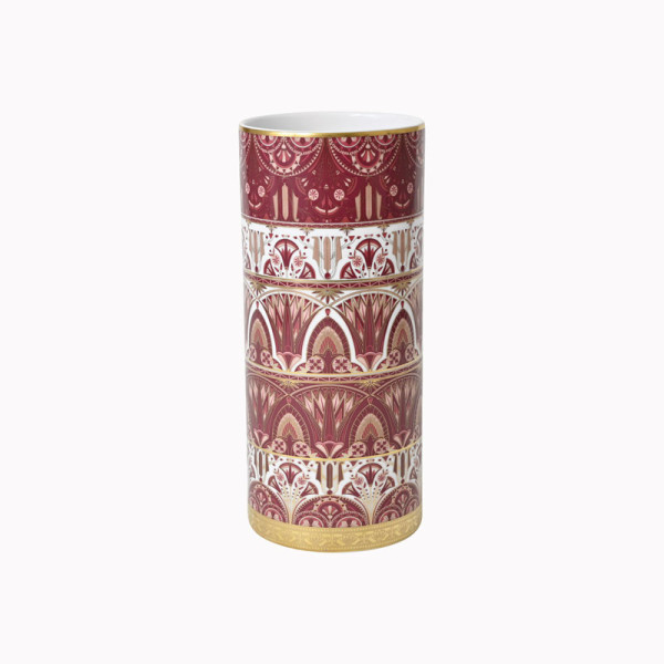 Vase prestige HAVILAND Rêves du Nil pourpre or 54cm en porcelaine