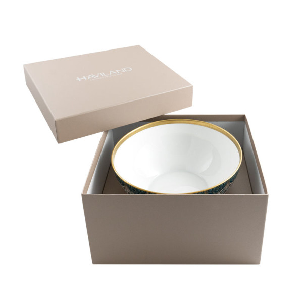 Saladier HAVILAND Rêves du Nil vert or en porcelaine 190cl