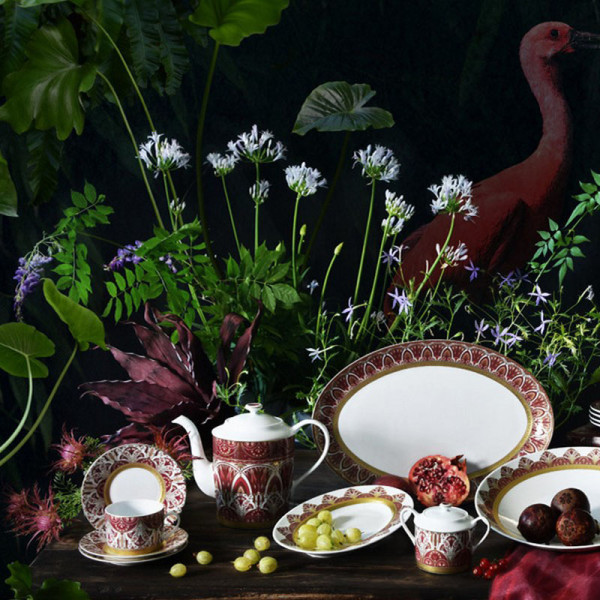 Théière HAVILAND Rêves du Nil pourpre or en porcelaine 100cl