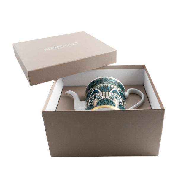 Théière HAVILAND Rêves du Nil vert or en porcelaine 100cl