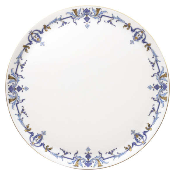 Plat à tarte sur pied HAVILAND Marthe Ritz Paris en porcelaine 31.5cm