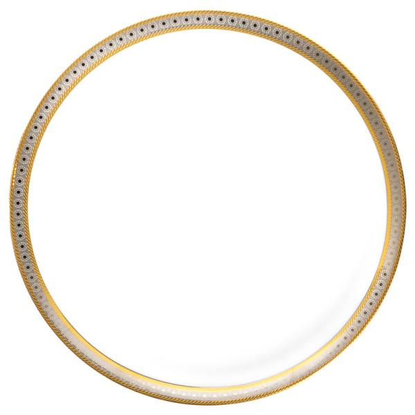 Plat à tarte sur pied HAVILAND Place Vendôme en porcelaine 31.5cm