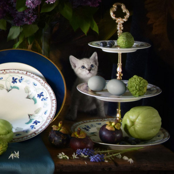 Plat serviteur à 3 étages HAVILAND Impératrice Eugénie en porcelaine