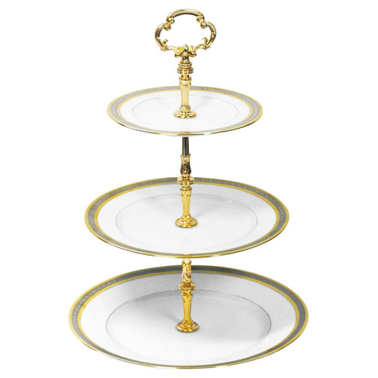 Plat serviteur à 3 étages HAVILAND Place Vendôme en porcelaine