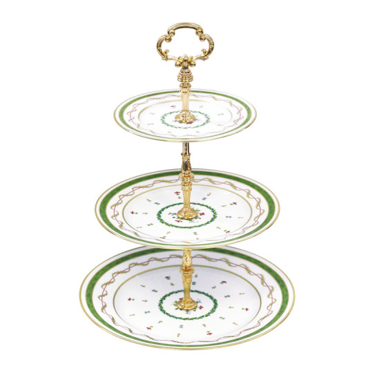 Plat serviteur à 3 étages HAVILAND Vieux Paris en porcelaine