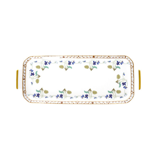 Plat à cake HAVILAND Impératrice Eugénie en porcelaine 39cm