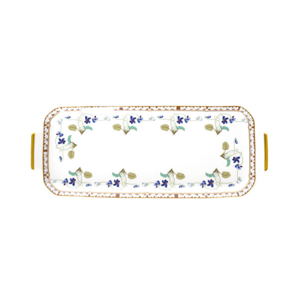 Plat à cake HAVILAND Impératrice Eugénie en porcelaine 39cm