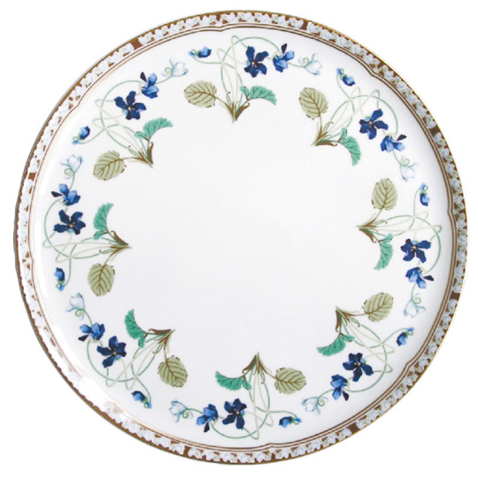 Plat à tarte rond HAVILAND Impératrice Eugénie en porcelaine 31.5cm