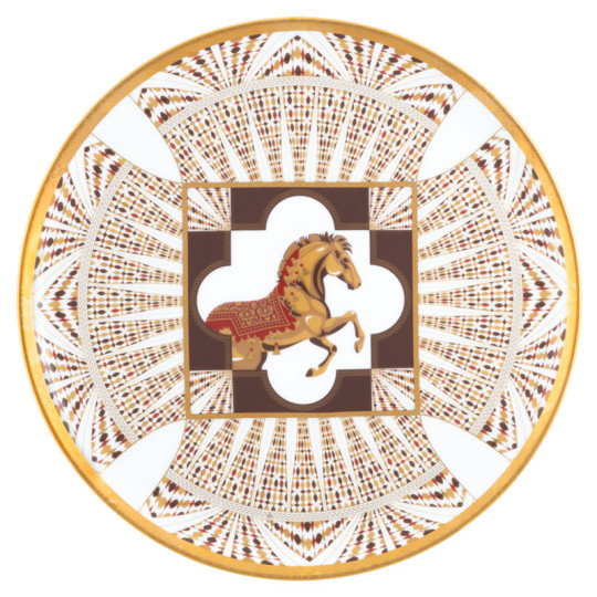 Plat à tarte rond HAVILAND Cavalier Royal en porcelaine 31.5cm