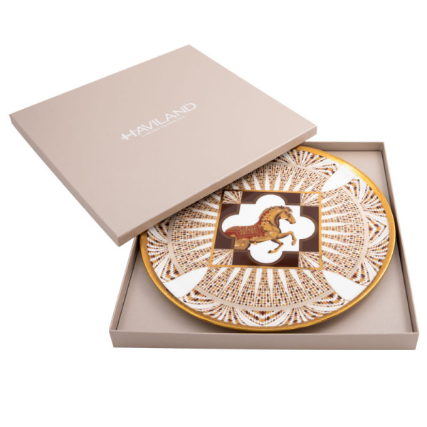 Plat à tarte rond HAVILAND Cavalier Royal en porcelaine 31.5cm