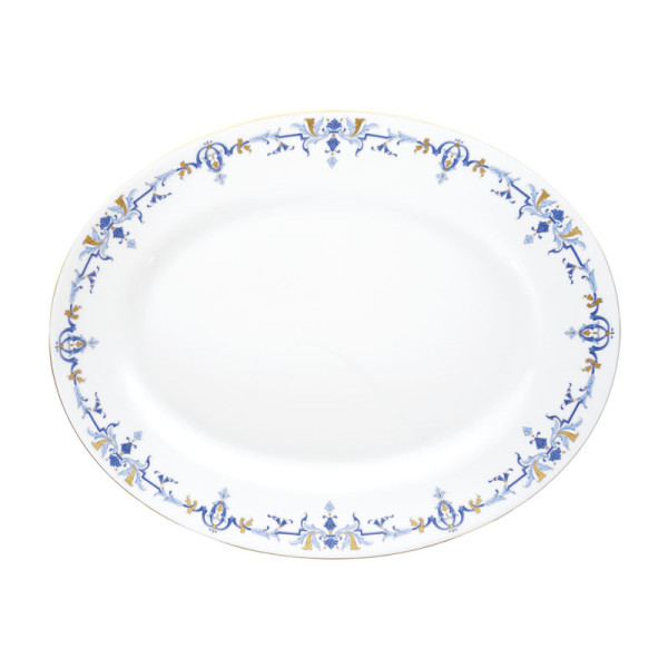 Plat ovale HAVILAND Marthe Ritz Paris en porcelaine 40x31.5cm