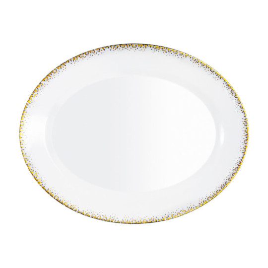 Plat ovale HAVILAND Souffle d'Or en porcelaine 40x31.5cm