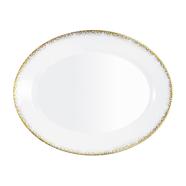 Plat ovale HAVILAND Souffle d'Or en porcelaine 40x31.5cm