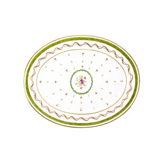 Plat ovale HAVILAND Vieux Paris en porcelaine 34.5x26.5cm