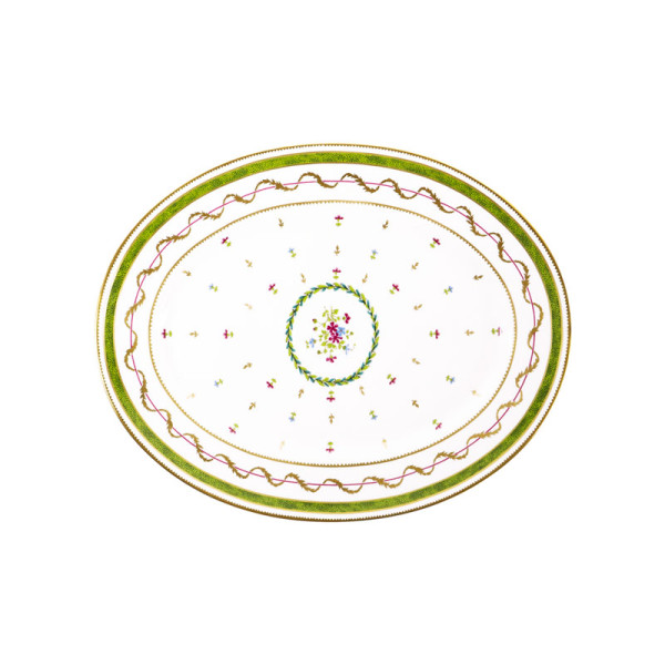 Plat ovale HAVILAND Vieux Paris en porcelaine 34.5x26.5cm