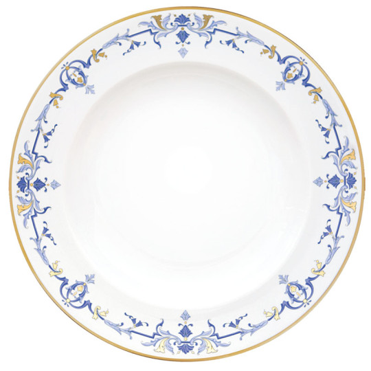 Plat rond creux HAVILAND Marthe Ritz Paris en porcelaine 31.5cm