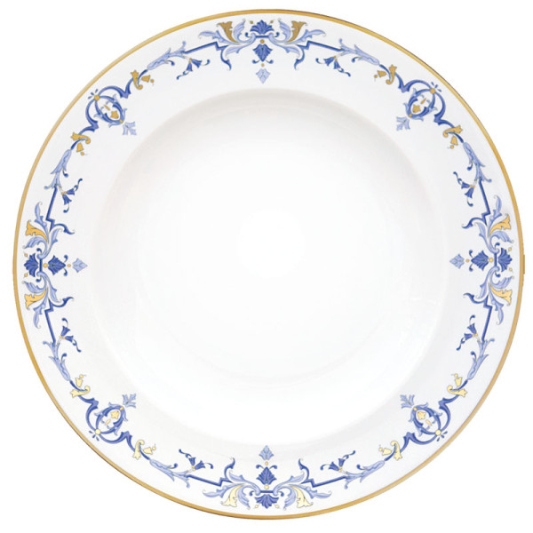 Plat rond creux HAVILAND Rêves du Nil Pourpre Or en porcelaine 29cm