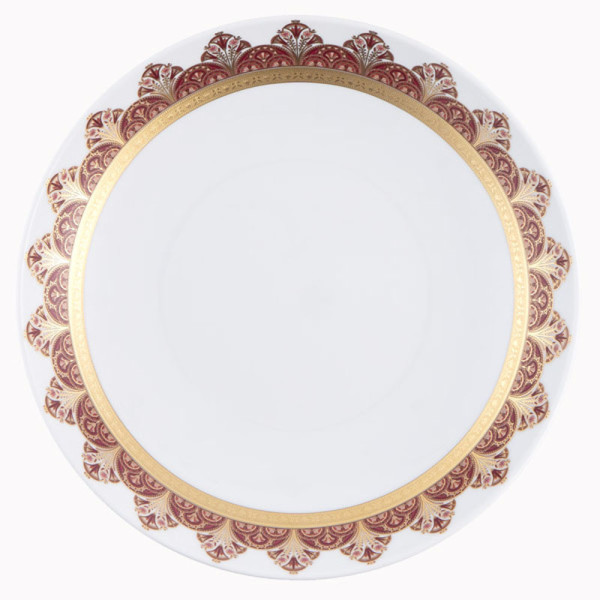 Plat rond creux HAVILAND Rêves du Nil Pourpre Or en porcelaine 29cm