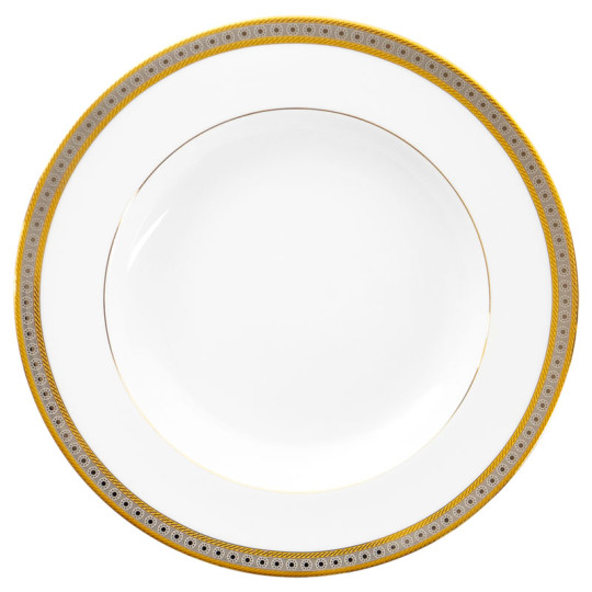 Plat rond creux HAVILAND Place Vendôme en porcelaine 31.5cm