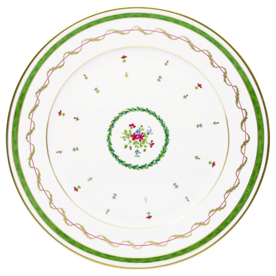 Plat rond plat HAVILAND Vieux Paris en porcelaine 31.5cm