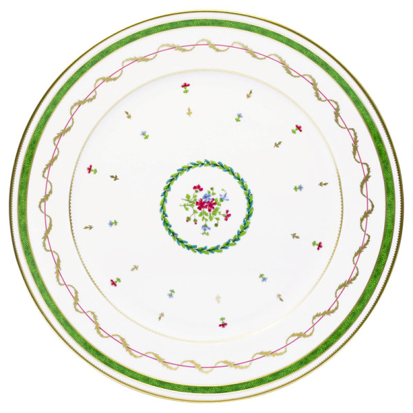 Plat rond plat HAVILAND Vieux Paris en porcelaine 31.5cm