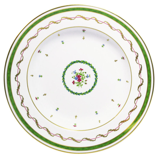 Plat rond creux HAVILAND Vieux Paris en porcelaine 31.5cm