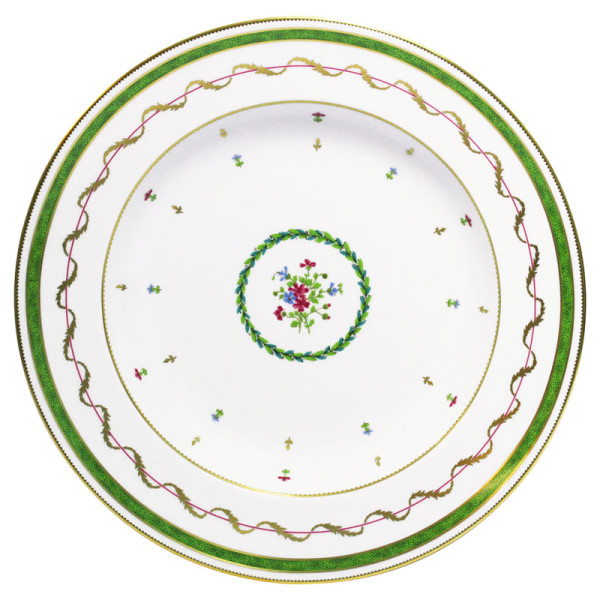 Plat rond creux HAVILAND Vieux Paris en porcelaine 31.5cm