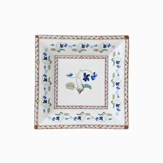 Vide-poches HAVILAND Impératrice Eugénie en porcelaine 18.5x18.5cm