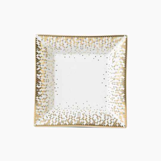 Vide-poches HAVILAND Souffle d'Or en porcelaine 18.5x18.5cm