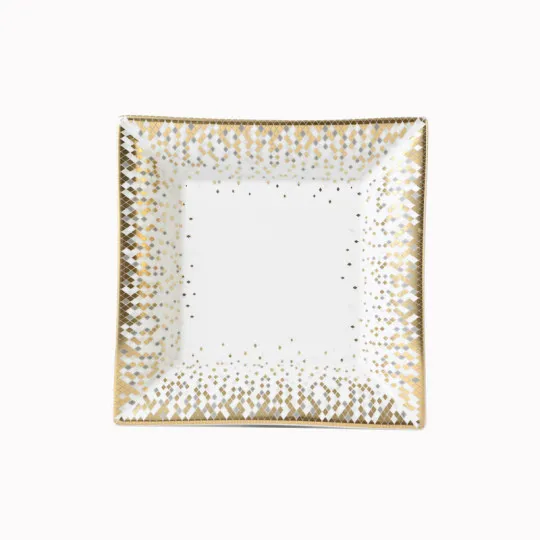Vide-poches HAVILAND Souffle d'Or en porcelaine 18.5x18.5cm