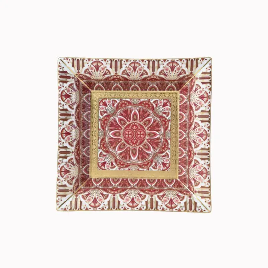 Vide-poches HAVILAND Rêves du Nil Pourpre or en porcelaine 18.5x18.5cm