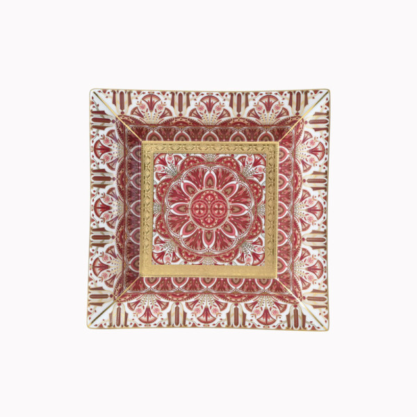 Vide-poches HAVILAND Rêves du Nil Pourpre or en porcelaine 18.5x18.5cm