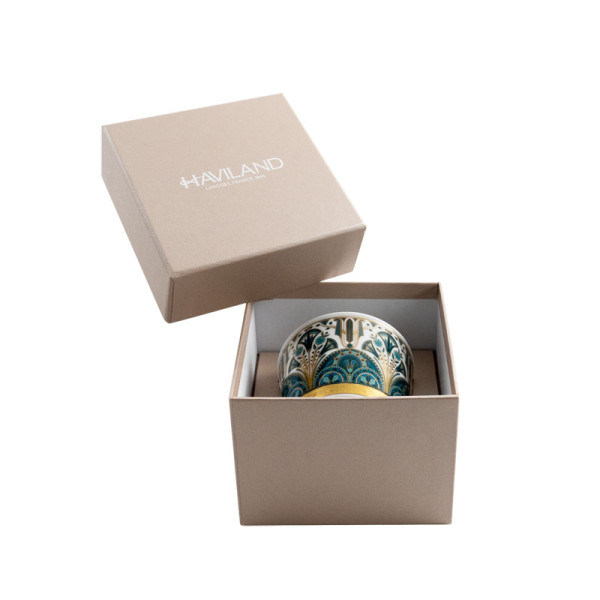 Sucrier HAVILAND Rêves du Nil vert or en porcelaine 25cl