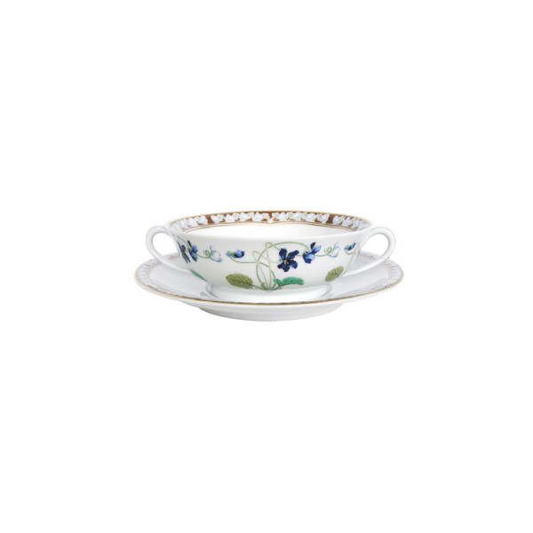 Bol et soucoupe bouillon HAVILAND Vieux Paris en porcelaine 15cl
