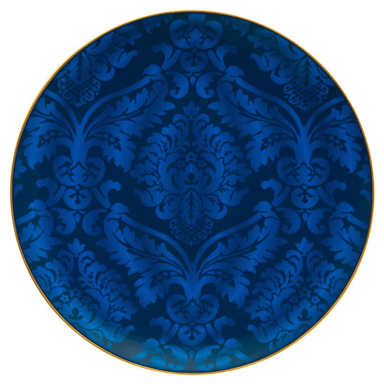 Assiette de présentation HAVILAND Damassé Bleu Ritz Paris en porcelaine 32cm