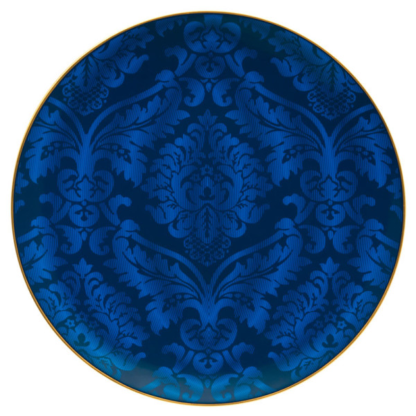 Assiette de présentation HAVILAND Damassé Bleu Ritz Paris en porcelaine 32cm