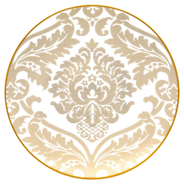 Assiette à dîner HAVILAND Damassé Blanc Ritz Paris en porcelaine 28cm