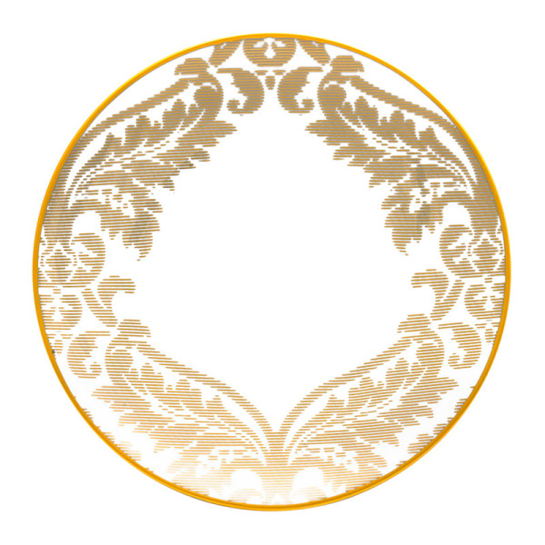 Assiette à dîner HAVILAND Damassé Blanc Ritz Paris en porcelaine 28cm