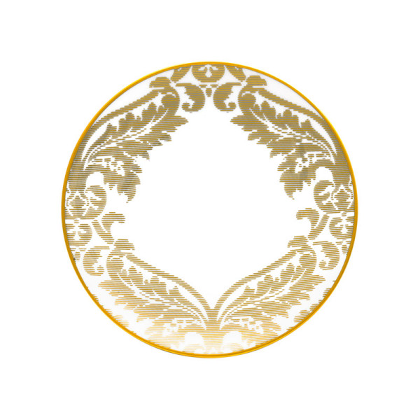 Assiette à dessert HAVILAND Damassé Blanc Ritz Paris en porcelaine 22.5cm