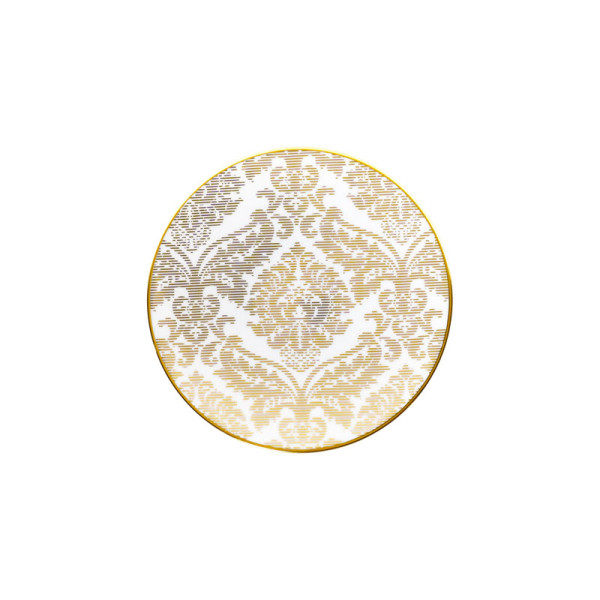 Assiette creuse à aile HAVILAND Damassé Blanc Ritz Paris en porcelaine 23.5cm